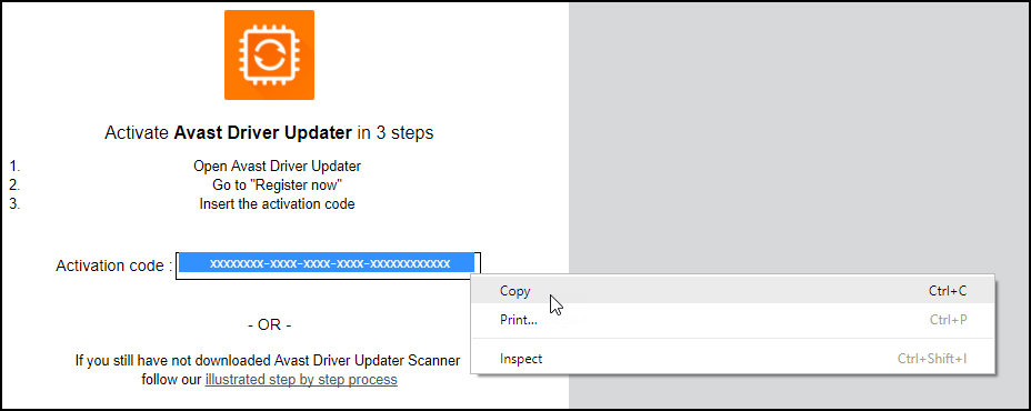 how to find your avast driver updater registration key